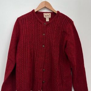 Woolrich Women's Wool Deep Red Cardigan